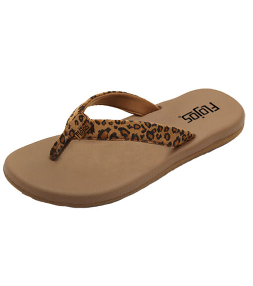 Flojos Ladies Leopard Campbell Flip Flop Sandal