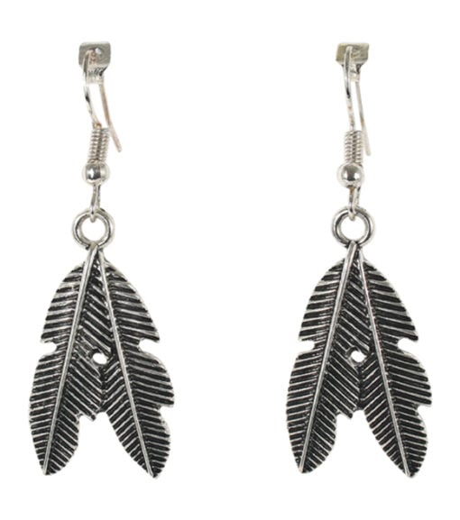 Justin Ladies Silver Feathers Drop Earrings, 22172EJ1