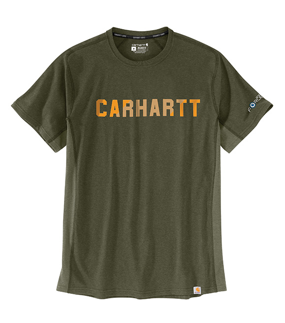 Carhartt Men's Force Relaxed Fit Midweight Short-Sleeve Block Logo