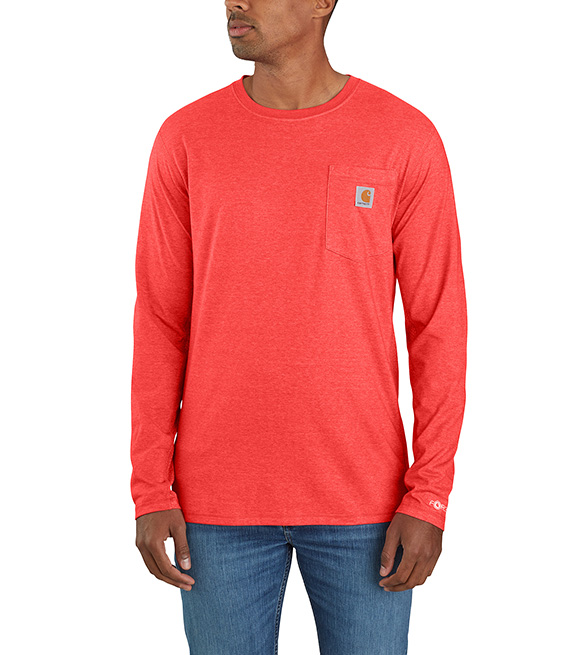 Carhartt, Force Men's Relaxed Fit Midweight Long Sleeve Pocket T-Shirt ...