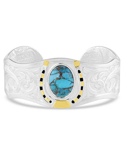 Montana Silversmiths Set In Stone Gold and Turquoise Cuff Bracelet, BC5077