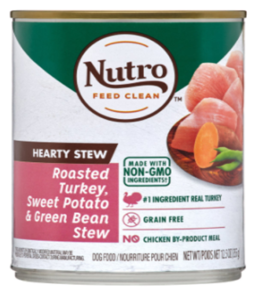 Nutro Large Breed Adult Dog Food Tender Turkey & Rice Recipe Chunks in Gravy 12.5 oz.