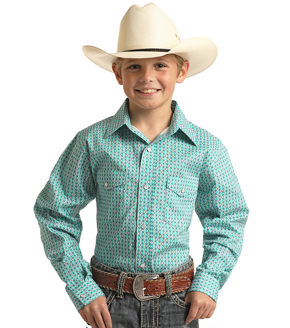 Panhandle Boys Long Sleeve Western Snap Shirt, RSBSOSRZDQ - Wilco Farm ...