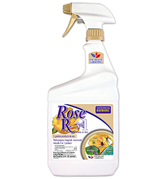 Bonide Rose RX 3-in-1 Ready to Use Fungicide & Miticide Spray, 1 qt Bottle