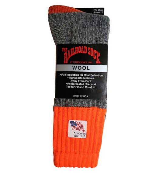 Railroad, Men's Orange Outdoor Wool Sock, 2864 Wilco Farm Stores
