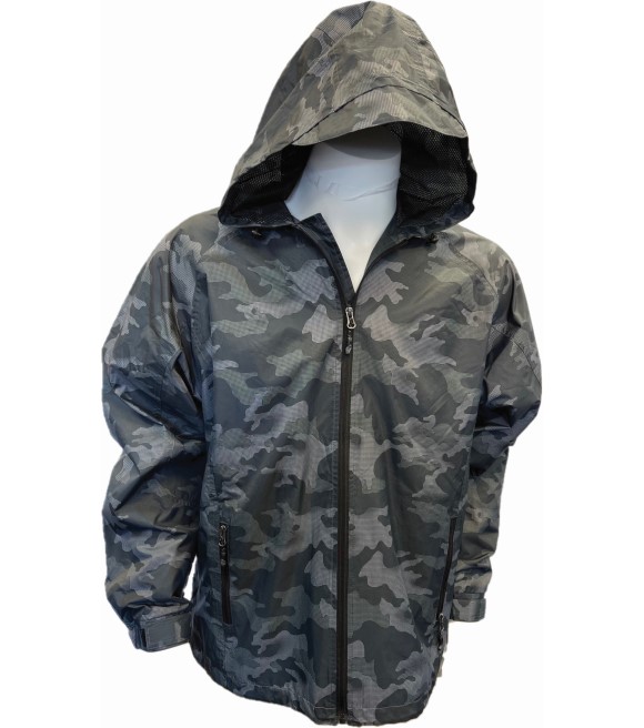Outrageous, Men's Camo Full Zip Waterproof Rain Jacket, RM6282