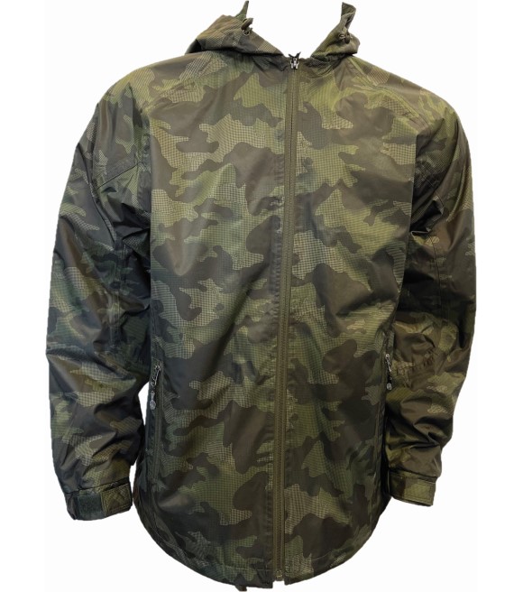 Outrageous, Men’s Camo Full Zip Waterproof Rain Jacket, RM6282