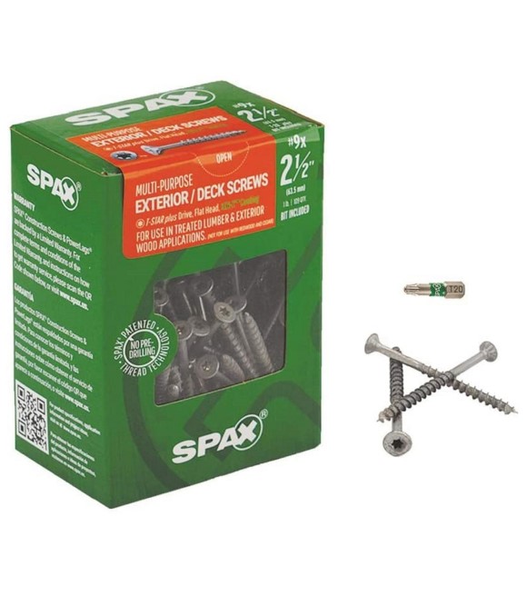 Spax Multi Purpose T Star Exteriordeck Wood Screws 9 X 2 12 1 Lb