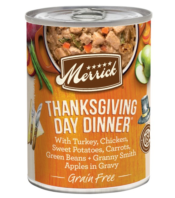Merrick Classic Grain-Free Thanksgiving Day Dinner Recipe Canned Dog Food, 13.2 oz.
