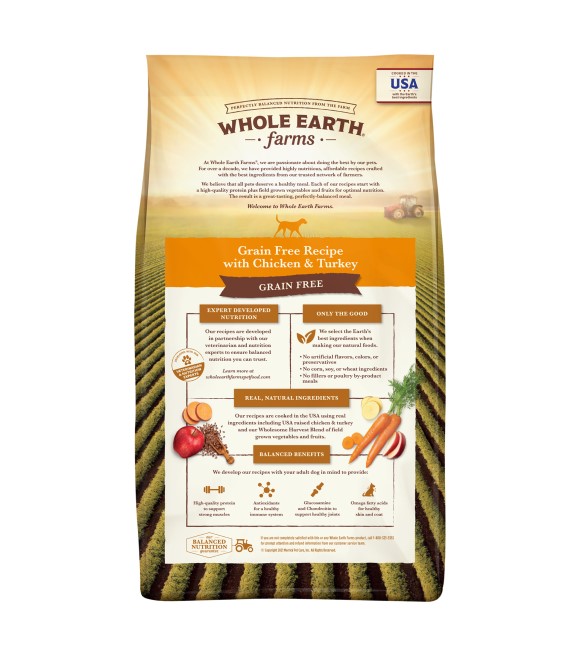 Whole Earth Farms Grain Free Chicken Turkey Recipe Dog Food 25