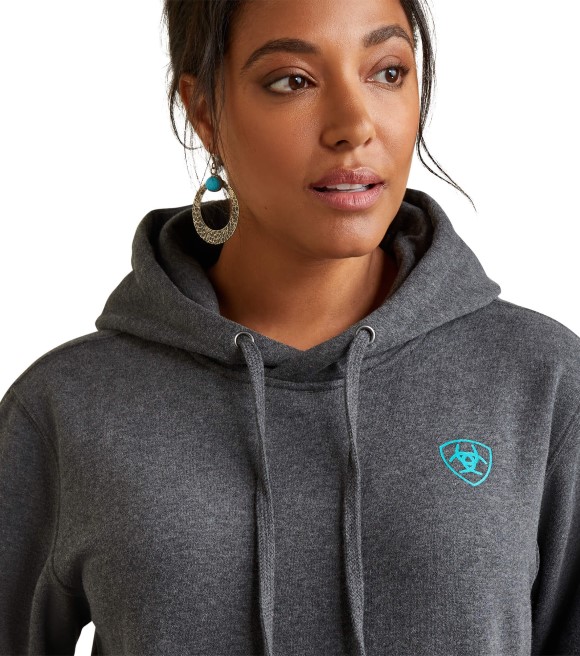Ariat, Ladies Charcoal Heather Logo Hoodie, 10040811 Wilco Farm Stores