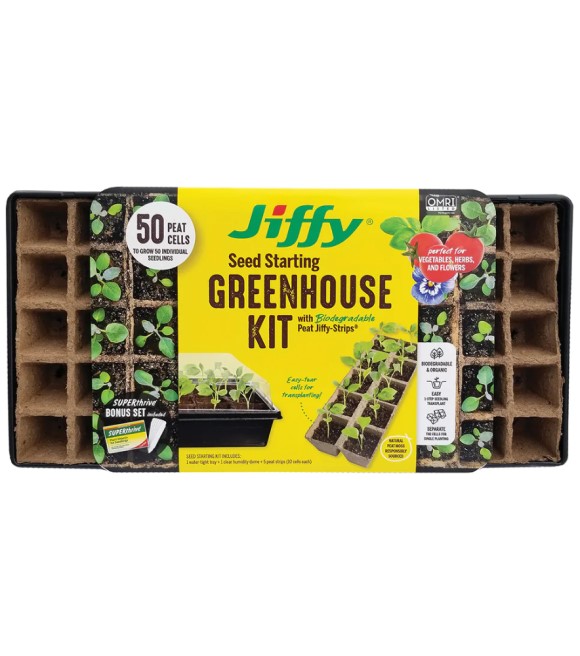 Jiffy, 50 Peat Cell Seed Starting Greenhouse Kit, TS50HST-8