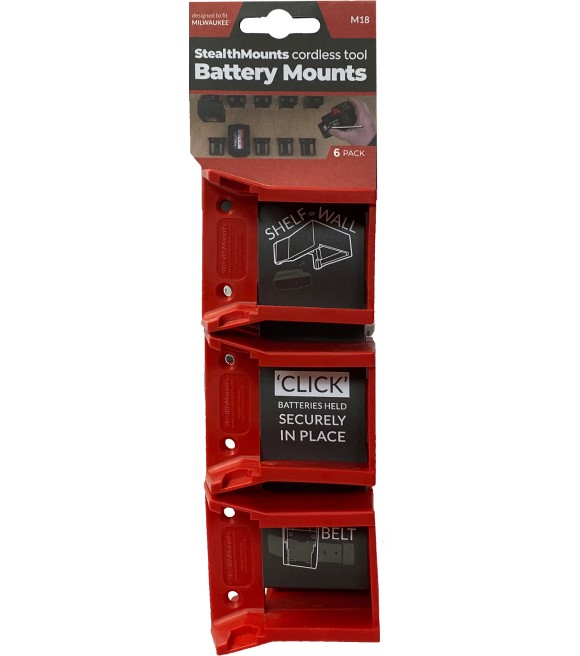 StealthMounts, M18 Battery Mount 6 Pack, BM-MW18-RED-6 - Wilco Farm Stores