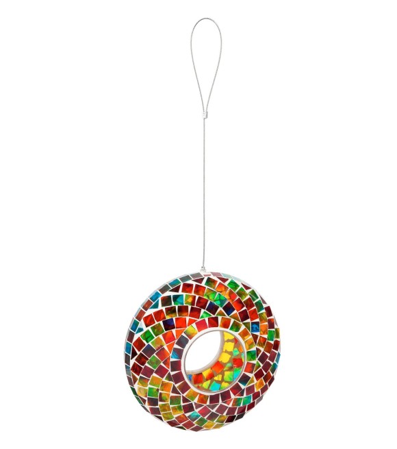 Evergreen, Rainbow Glass Mosaic Bird Feeder, 2BF7093 Wilco Farm Stores