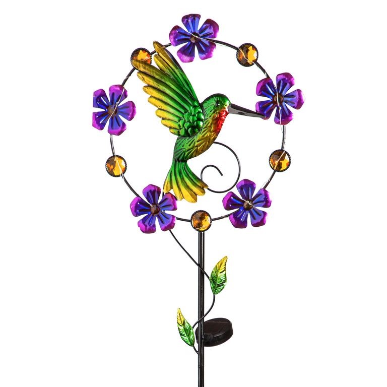 Evergreen, Solar Hummingbird Wind Spinner Stake, 2SP7917