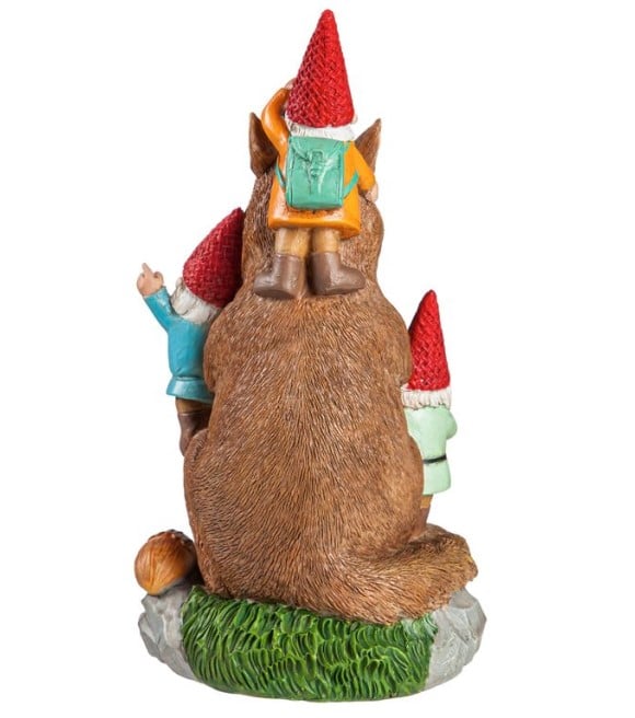 Evergreen, Squirrel & Gnomes Statue, 84G4528