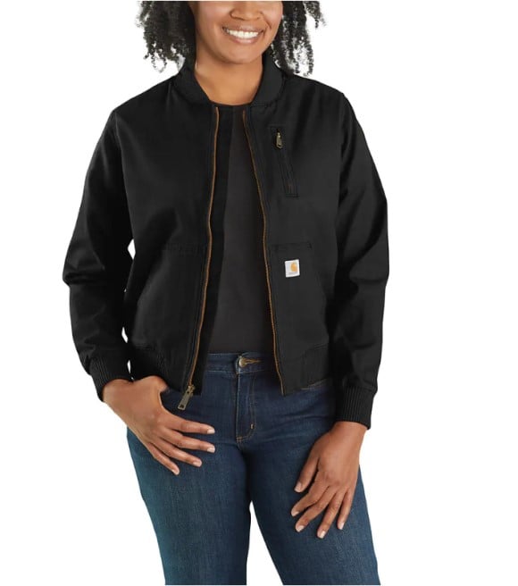 Carhartt, Ladies Black Rugged Flex Relaxed Fit Canvas Jacket, 102524-001