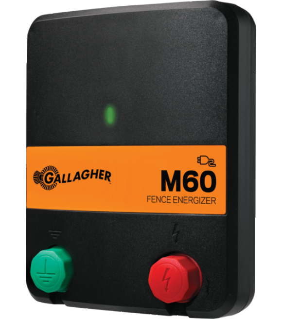 Gallagher Electric Fence Charger, M60, 0.6 Joules, 110 Volt