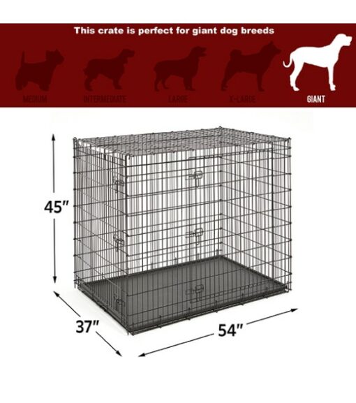 MidWest Solutions XX Large Heavy Duty 2 Door Wire Dog Crate 54   1296604 2 510x577 