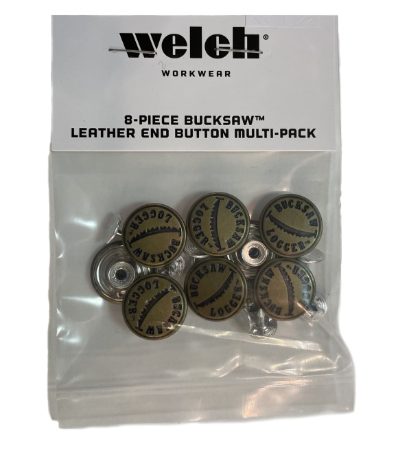 Welch, Bucksaw Leather Logger Suspender Buttons, 8 pk - Wilco Farm Stores