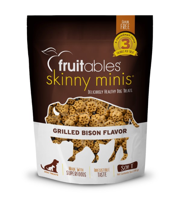 Fruitables, Skinny Minis Grilled Bison Dog Treats, 5 oz