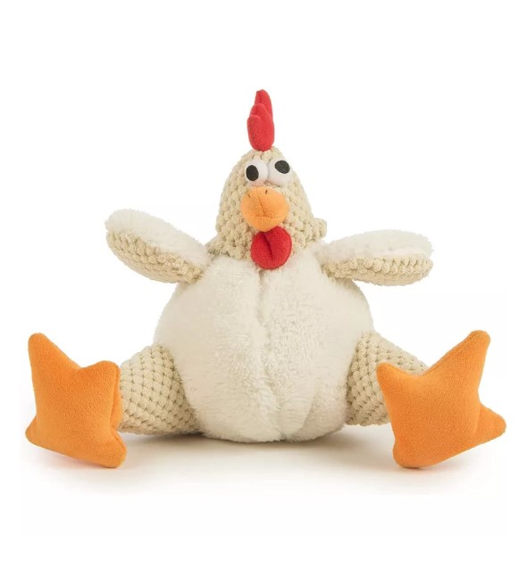 Godog, Checkers Sitting Mini Rooster Plush Dog Toy - Wilco Farm Stores