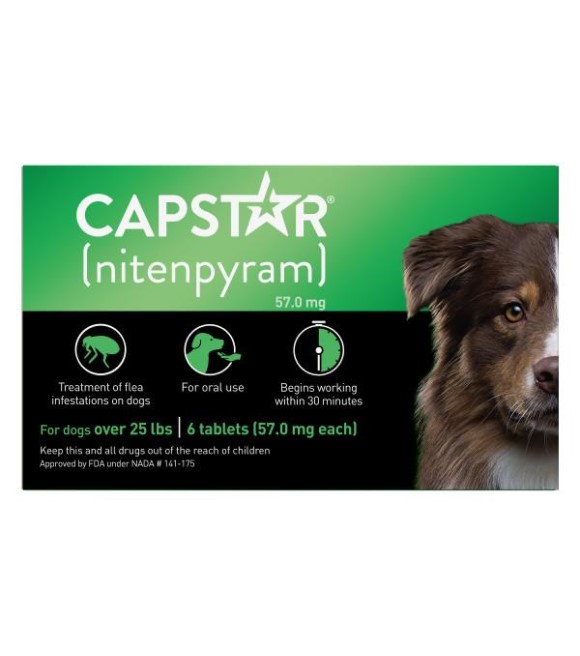 Capstar, Nitenpyram Oral Flea Treatment For Dogs, 6 pk
