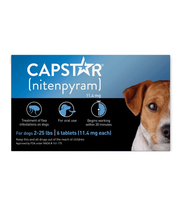 Capstar, Nitenpyram Oral Flea Treatment For Dogs, 6 pk