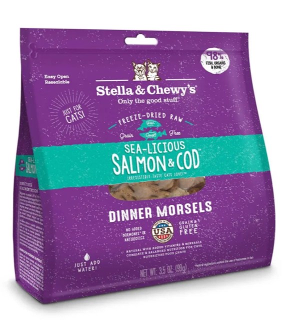 Stella & Chewy's, SeaLicious Salmon & Cod FreezeDried Raw Dinner