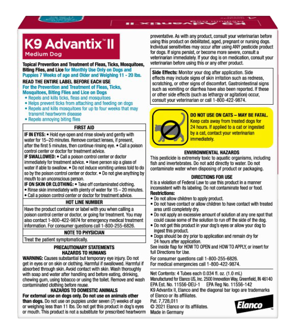 K9 Advantix II for Medium Dogs, 4 pack
