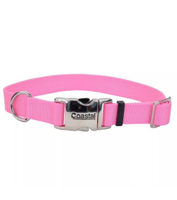 Coastal Pet Products, Pink Coastal Adjustable Dog Collar with Metal