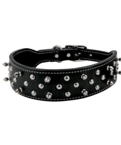 Weaver, 23" Black Leather Spike Dog Collar, 06-1460-23