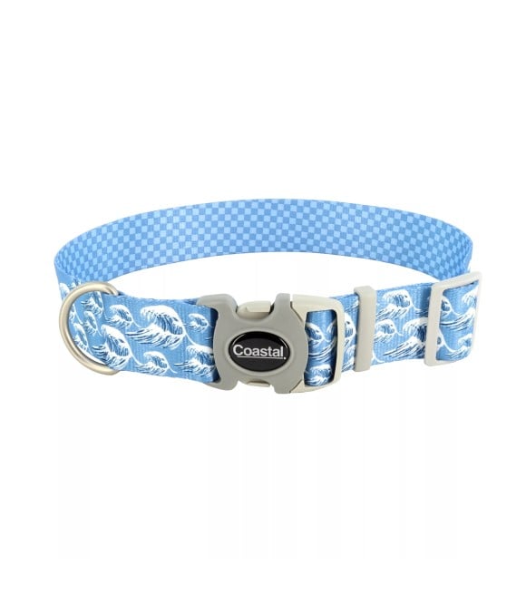 Coastal Pet Products, Sublime Blue Waves Adjustable Dog Collar - Wilco 