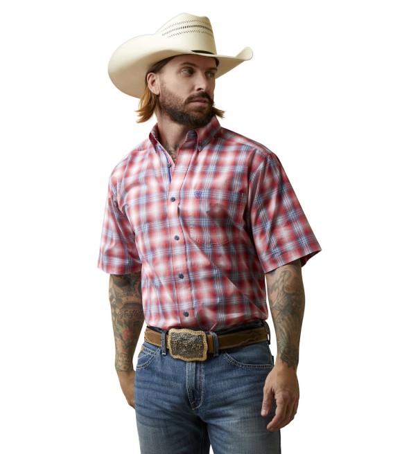 Ariat, Men's Pro Jayceon Red Classic Fit Shirt, 10044890 - Wilco Farm ...