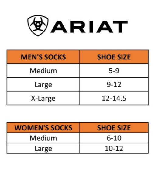 Men's Sock Size Charts