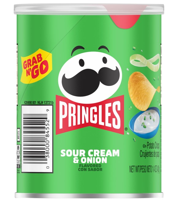 Pringles, Grab N' Go Large Sour Cream & Onion Crips, 2.5 oz