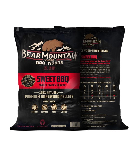 Bear Mountain, Sweet BBQ Blend Wood Pellets, 20 lb
