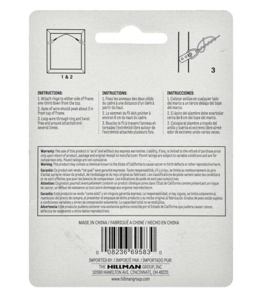 Hillman, 10' Braided Mirror Hanging Wire Galvanized, 75 lb Wilco Farm Stores