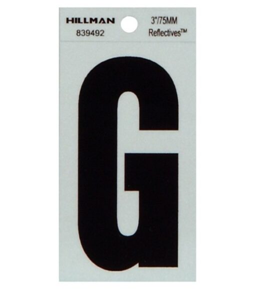 Hillman, 3" Black & Silver Thin Reflective Adhesive Letter G - Wilco ...