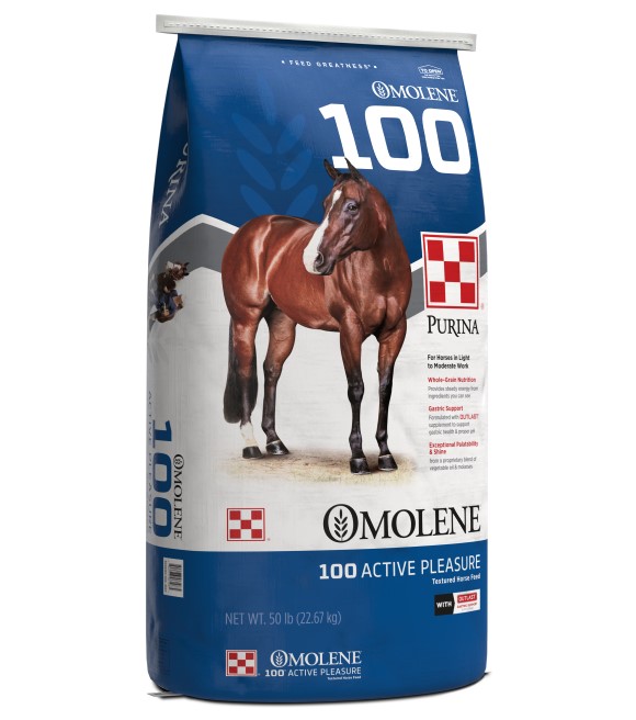 Purina, Omolene 100 Active Pleasure Horse Feed, 50 lb