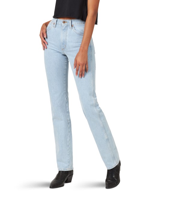 Wrangler, Ladies Cowboy Cut Slim Fit Jeans in Bleach, 14MWZGH