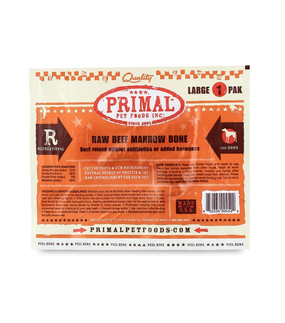 Primal, Large Raw Beef Marrow Bone Dog Treat Wilco Farm Stores