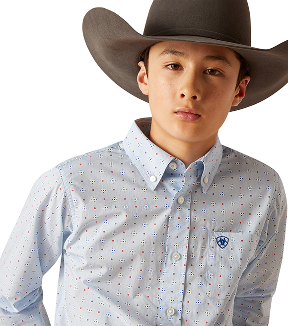 Ariat, Boy's Blue Penley Classic Fit Shirt, 10047295 - Wilco Farm Stores