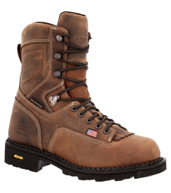 Georgia Boot, Men's Brown 8" USA Waterproof Logger Work Boot, GB00538