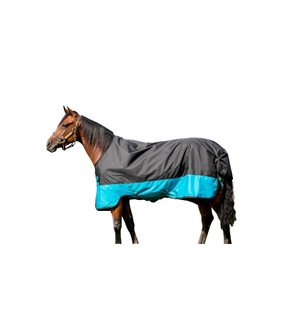 Horseware Ireland, Black/Turquoise Mio Midweight 600D Turnout Blanket