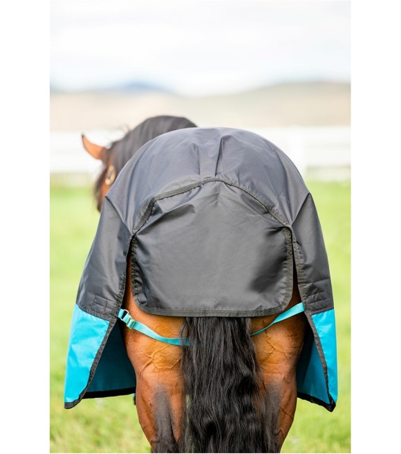 Horseware Ireland, Black/Turquoise Mio Midweight 600D Turnout Blanket