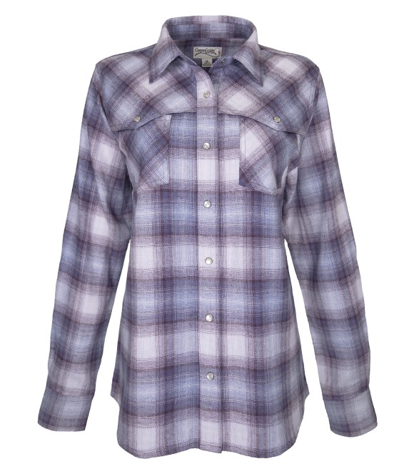 Canyon Guide Outfitters, Ladies Purple Dolly Flannel Long Sleeve Snap ...