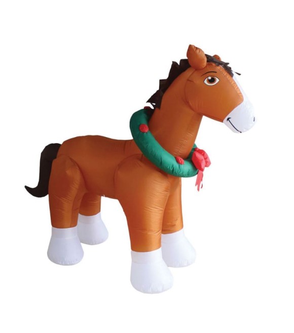 Santa's Forest, 6' Inflatable Horse with Wreath - Wilco Farm Stores