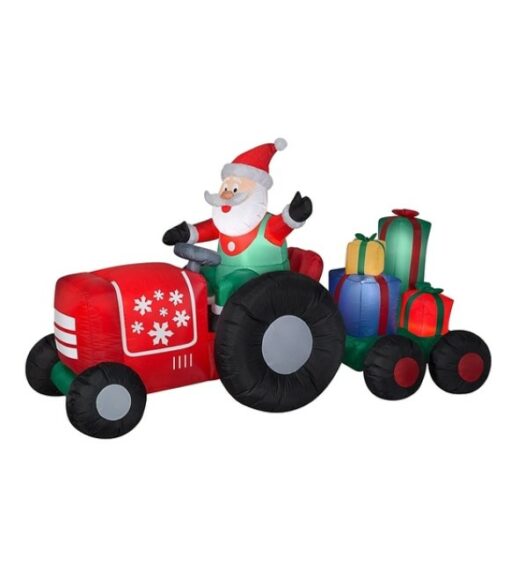 Santa's Forest, 6' Inflatable Santa Tractor and Trailer - Wilco Farm Stores