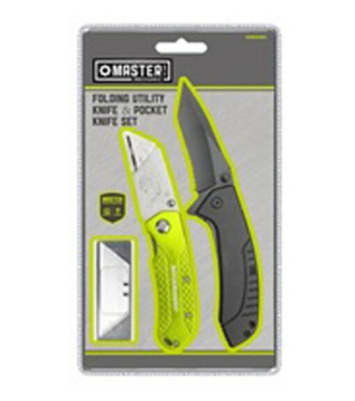 Master Mechanic, Folding Utility Knife & Pocket Knife Set Wilco Farm